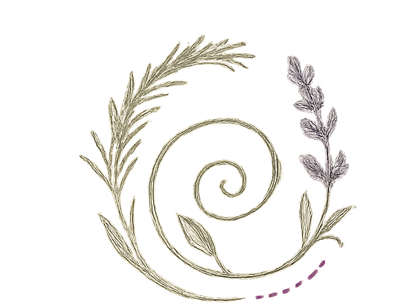 Lavender and rosemary spiral, the Vital Mana emblem